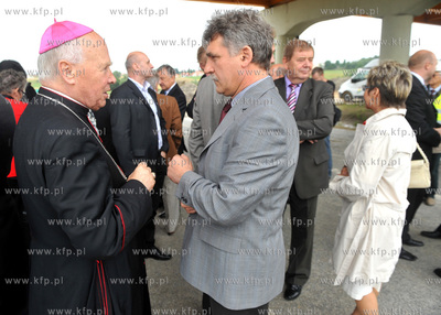 Gdansk. Obwodnica Trojmiasta. Wmurowania kamienia wegielnego...