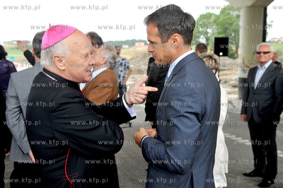 Gdansk. Obwodnica Trojmiasta. Wmurowania kamienia wegielnego...