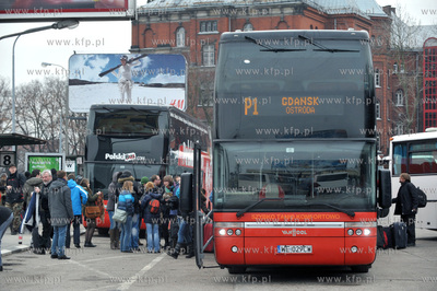 Dworzec autobusowy PKS w Gdansku. Stanowisko autobusow...