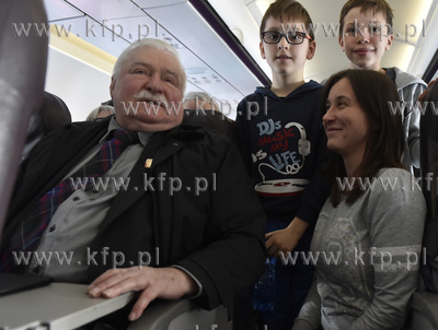 Wizyta Lecha Wałęsy w Billund w Danii. Podróż samolotem...