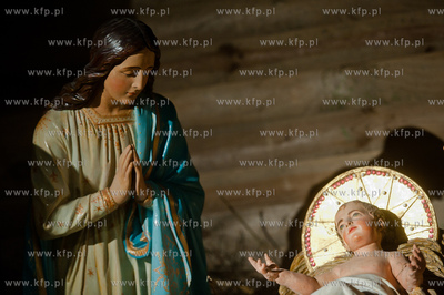 Gdansk. Tradycyjna szopka bozonarodzeniowa w Kosciele...