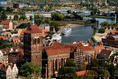 Gdansk. Widok z wiezy kosciola Najswietszej Marii Panny,...