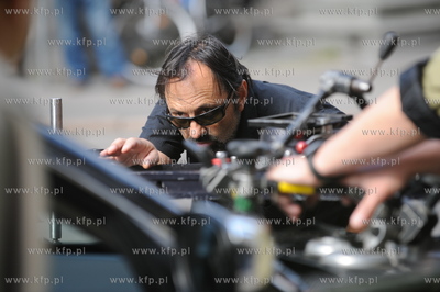 Gdansk, ul. Ogarna. Zdjecia z planu filmu "Milion Dolarow"w...