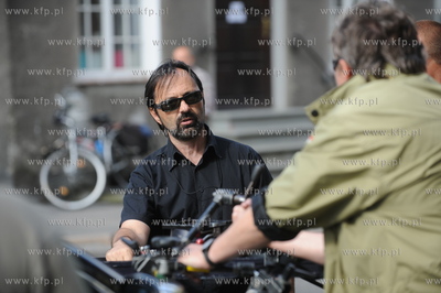 Gdansk, ul. Ogarna. Zdjecia z planu filmu "Milion Dolarow"w...