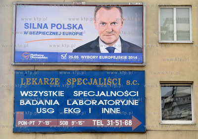Kampania wyborcza do Europarlamentu. Bilbord wyborczy...