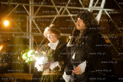 Gdansk. Zieleniec przy pomniku Jana Heweliusza. Widowisko...