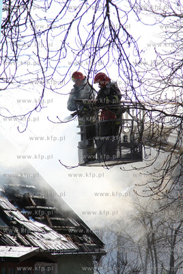 Pozar domu przy ulicy Trugutta 87 w Gdansku - Wrzeszczu....