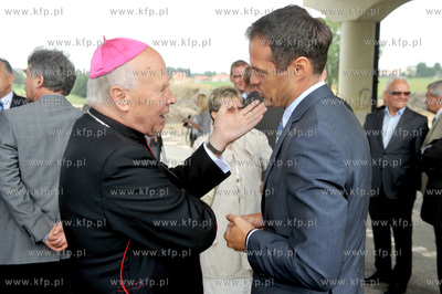 Gdansk. Obwodnica Trojmiasta. Wmurowania kamienia wegielnego...