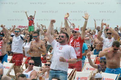 Gdansk Brzeżno. Strefa kibica na plaży w pobliżu...