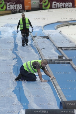 Sopot. Przygotowania hali Ergo Arena do organizacji...