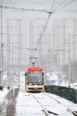 Zima w Gdańsku. Pesa Jazz Duo na przystanku Migowo...