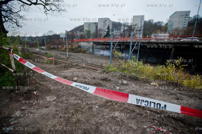 Gdansk. Zabezpieczony przez Policje teren Centrum Ksztalcenia...