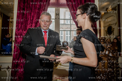 Gdansk, Dom Uphagena. Uroczystosc wreczenia nagrod...