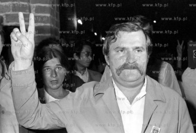 Lech Walesa - kosciol sw Brygidy w Gdansku.
1980
Fot....