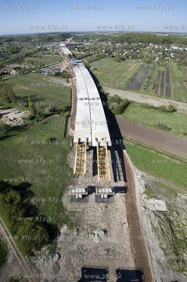 Gdansk. Budowa obwodnicy poludniowej z lotu ptaka....