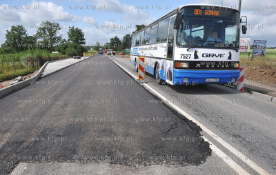 Lezno woj. Pomorskie. Remont drogi krajowej nr 7 pomiedzy...