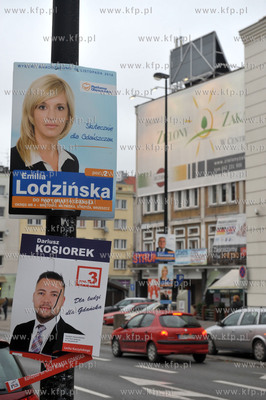 Gdansk Wrzeszcz. Kampania wyborcza do samorzadow. Plakaty...
