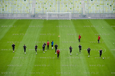 Gdansk. Stadion PGE Arena. Pierwszy oficjalny trening...