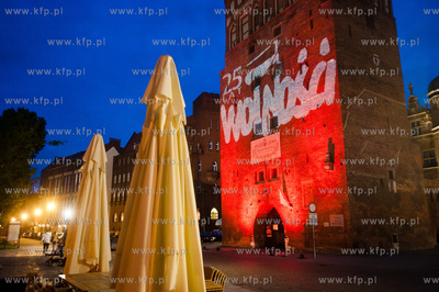 Gdansk. Logo obchodow 25-lecia pierwszych, wolnych...