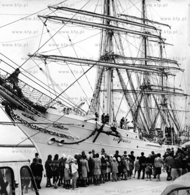 Tlumy mieszkancow Gdyni witaja Dar Pomorza, ktory powrocil...