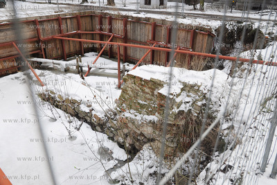 Teren wykopalisk przy ul. Kleszej w okoliczach Kosciola...