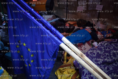 Lwow, Ukraina NZ Demonstracje antyrzadowe na placu...