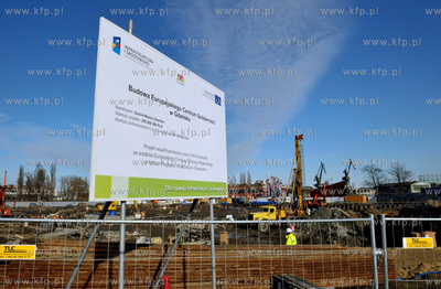 Gdansk. Budowa Europejskiego Centrum Solidarnosci na...