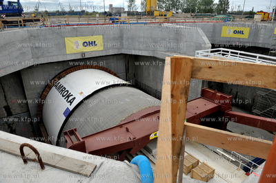 Gdansk. Maszyny TBM Damroka, podczas wiercenia tunelu...