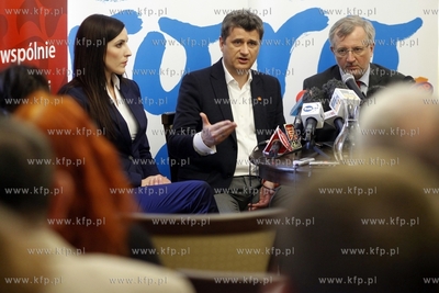 Gdansk. Konferencja prasowa Janusza Palikota i Marka...
