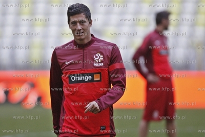 Gdansk. PGE Arena. Trening reprezentacji Polski wpilce...