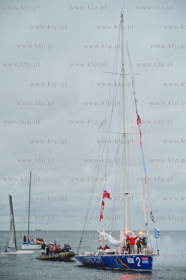 Sopot. Uroczyste przywitanie zeglarza Zbigniewa Gutka...