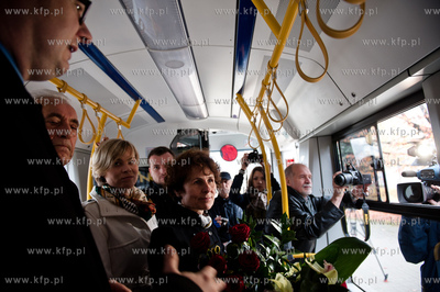 Gdansk. Przystanek tramwajowy przy ul. Dlugie Ogrody....