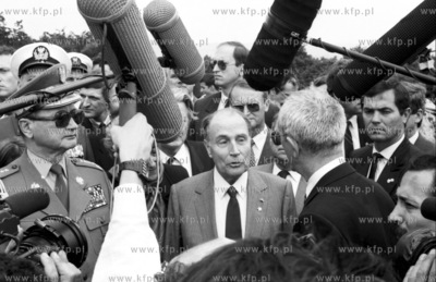 Wizyta prezydenta Francji Francois Mitterranda w Gdansku....