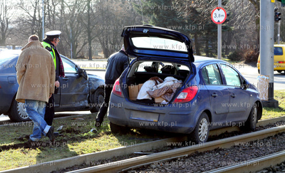 Gdansk. Zabianka. Wypadek na skrzyzowaniu ul. Pomorskiej...