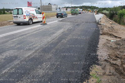 Lezno woj. Pomorskie. Remont drogi krajowej nr 7 pomiedzy...