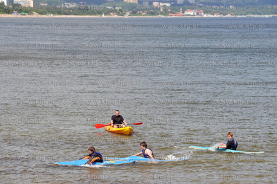 Sobota na molo w Gdansku Brzeznie. Wyscigi kajakow...