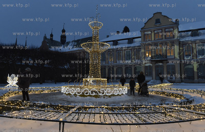 Gdańsk. Iluminacja świąteczna w Parku Oliwskim....