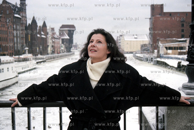 Aktorka Dorota Kolak na Zielonym Moście w Gdańsku....