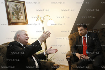 Gdansk. Biuro Lecha Walesy. Spotkanie Przewodniczacego...