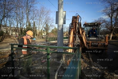 Gdansk. Remont torowiska wzdłuż ul. Pomorskiej i...