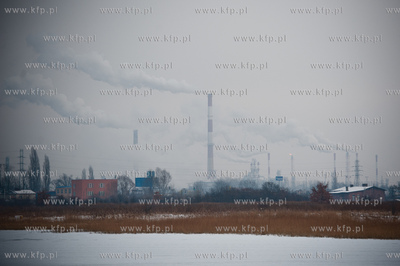 Gdansk. Martwa Wisla. Niskie temperatury utworzyly...