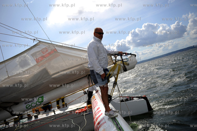Zatoka Gdanska. Katamaran Gemini 3, na ktorym Roman...