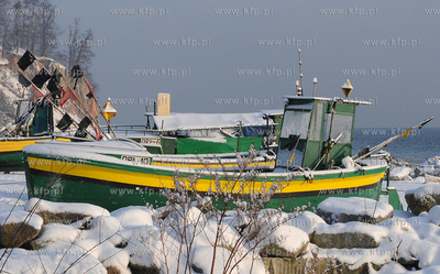 Gdynia Orlowo w zimowej szacie. Nz. Pokryte sniegiem...