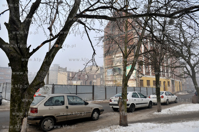 Gdansk. Budowa apartamentowca miedzy ul. Panienska...