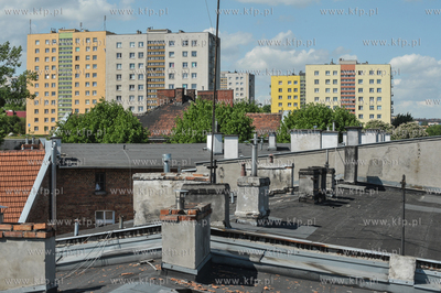 Gdańsk Orunia. Widok z dachu domu na ul. Podmiejskiej...