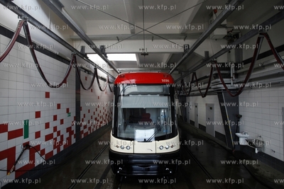 Zajezdnia tramwajowa ZKM w Gdansku przy ul. Wita Stwosza....