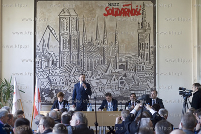 Gdańsk. Siedziba NSZZ Solidarność. Spotkanie kandydata...