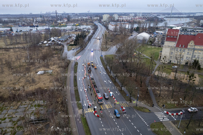 Tymczasowy tramwajowy przystanek końcowy na ul. Głębokiej,...