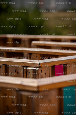 Gdansk. Ujescisko. Nowo powstaly Ekologiczny plac zabaw...