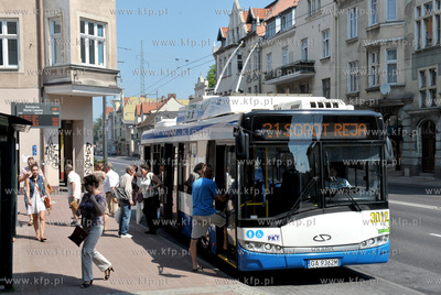 Sopot. Aleja Niepodległości. Przystanek komunikacji...